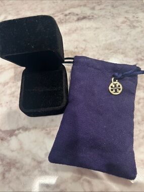 Tory Burch Jewelry Pouch & black velvet ring box.